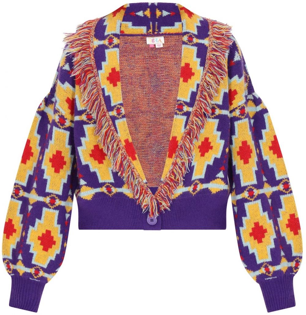 IZIA Kardigán  fialová / krvavo červená