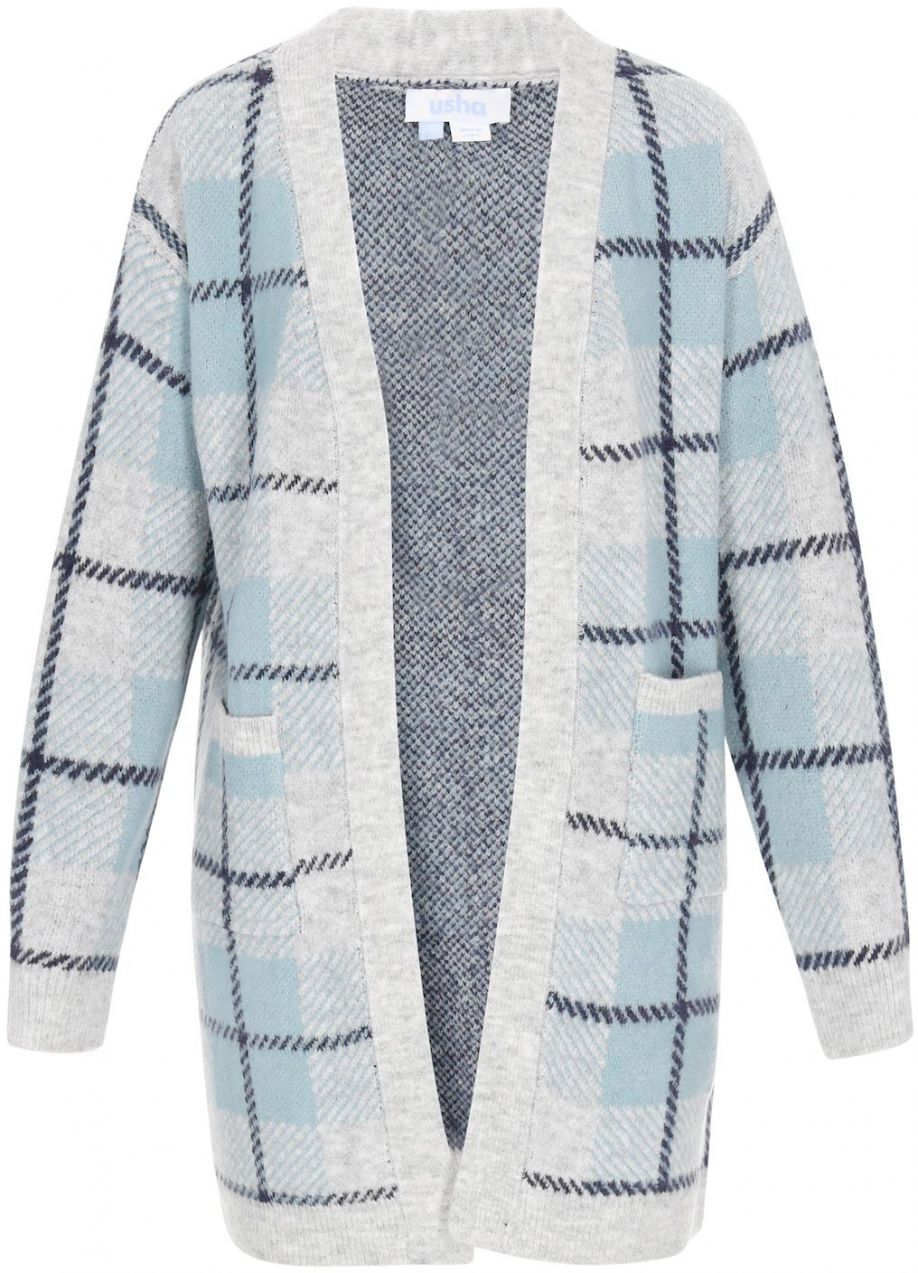 usha BLUE LABEL Kardigán  námornícka modrá / svetlomodrá / svetlosivá