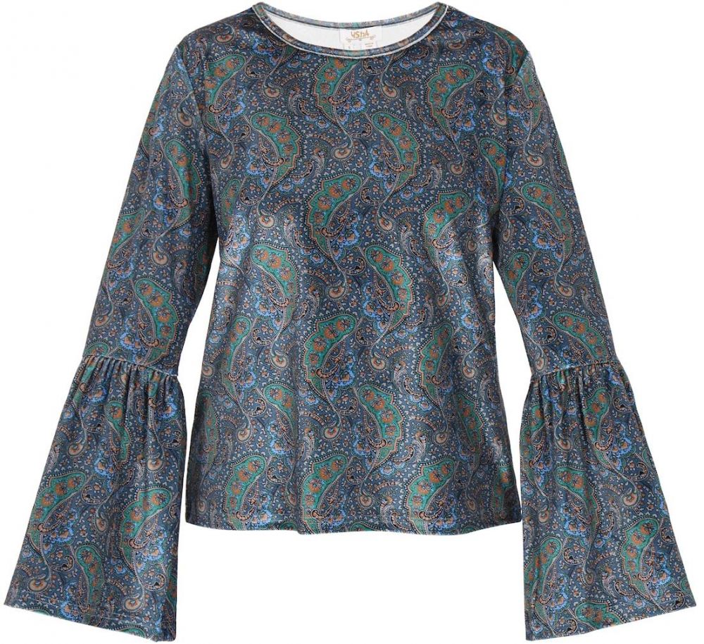 usha FESTIVAL Blúzka  modrá / indigo / tmavozelená