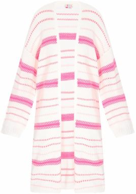 IZIA Kardigán  ružová / ružová / šedobiela