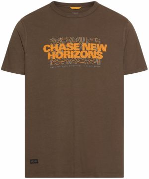 CAMEL ACTIVE Tričko  nebesky modrá / tmavohnedá / oranžová / biela