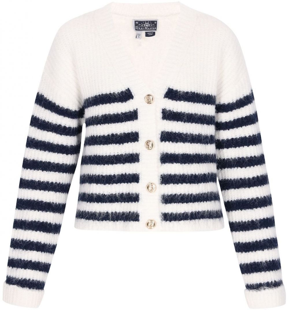 DreiMaster Maritim Kardigán  námornícka modrá / biela
