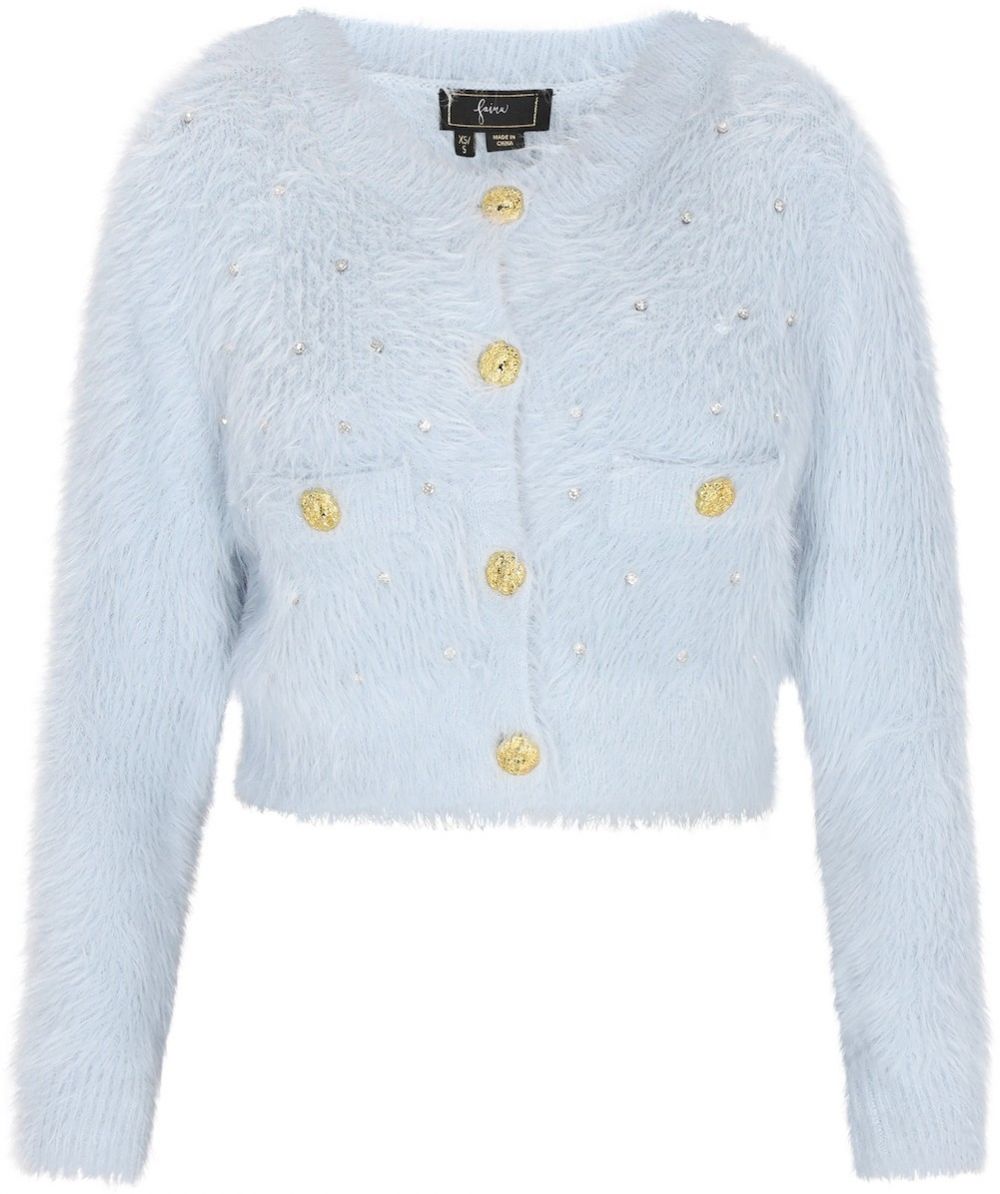 faina Kardigán 'Fashion Look'  svetlomodrá / zlatá / priehľadná