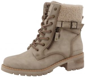 TOM TAILOR Šnurovacie členkové čižmy  tmavošedá