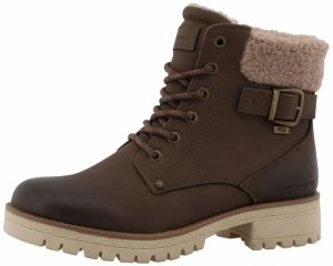 TOM TAILOR Šnurovacie členkové čižmy  hnedá