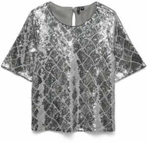 VERO MODA Blúzka  sivá / striebornosivá