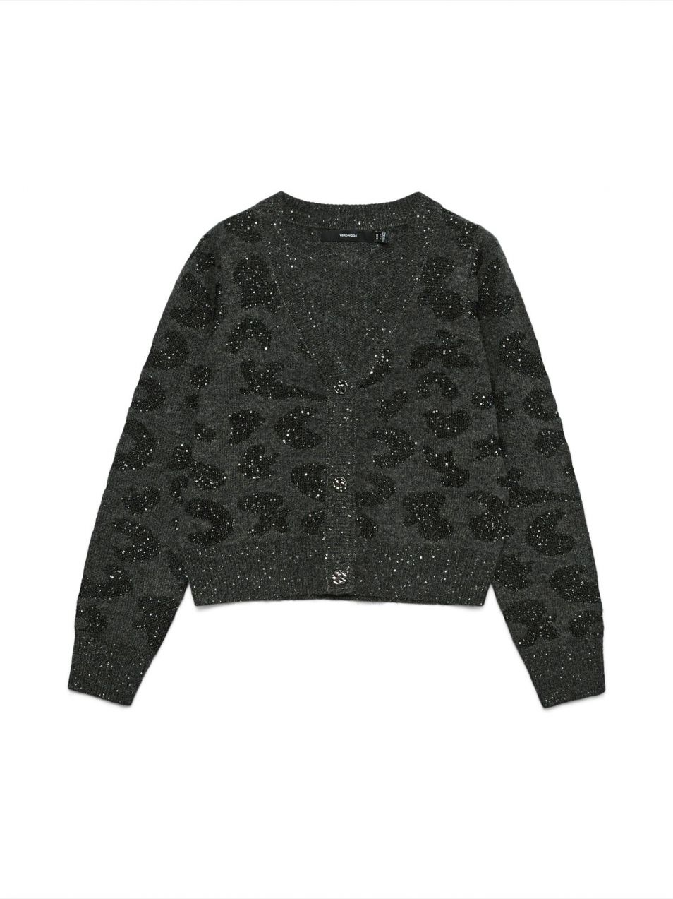 VERO MODA Kardigán 'VMZUZU'  antracitová / tmavosivá / strieborná