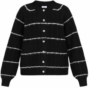 usha BLUE LABEL Kardigán  čierna / biela