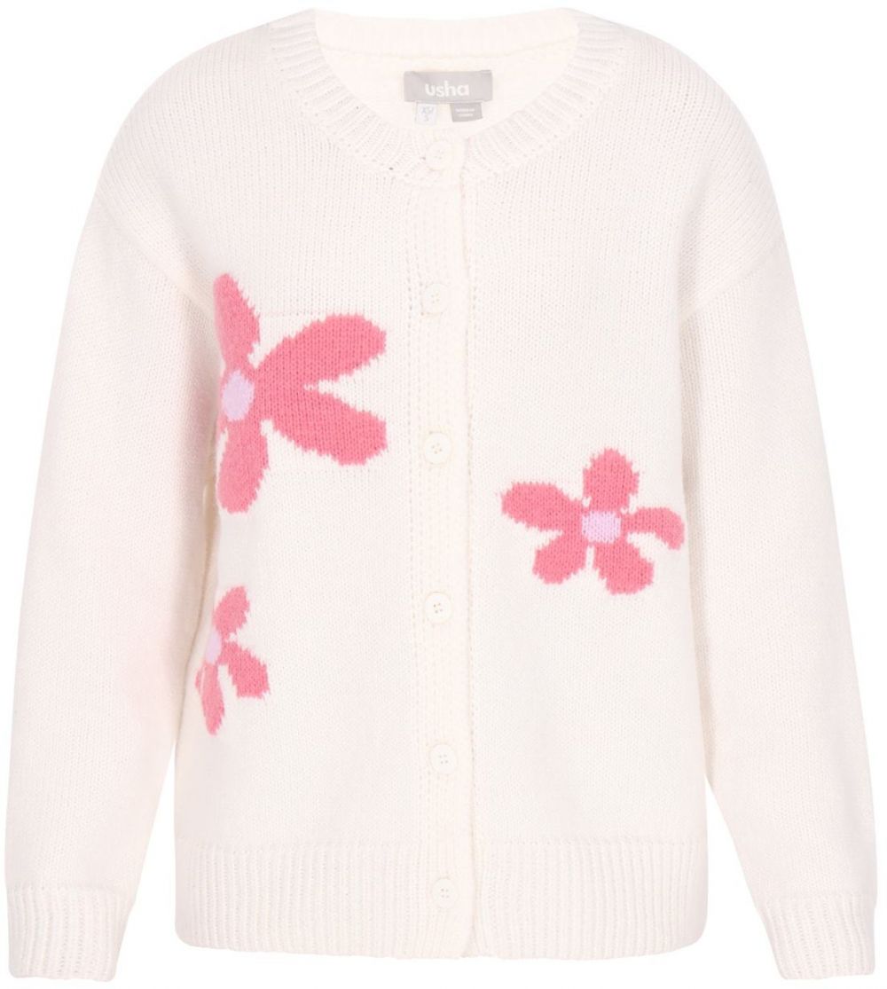 Usha Kardigán  ružová / šedobiela