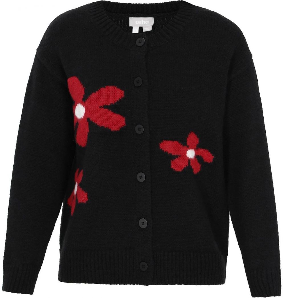 Usha Kardigán  červená / čierna / biela