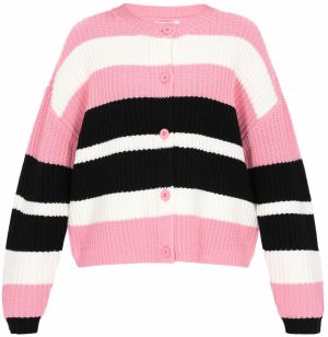 usha BLUE LABEL Kardigán  ružová / čierna / biela