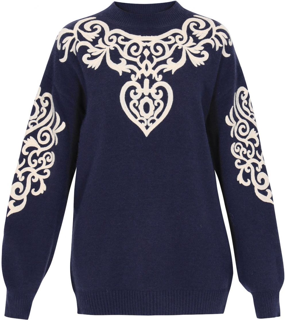 usha FESTIVAL Sveter  námornícka modrá / biela