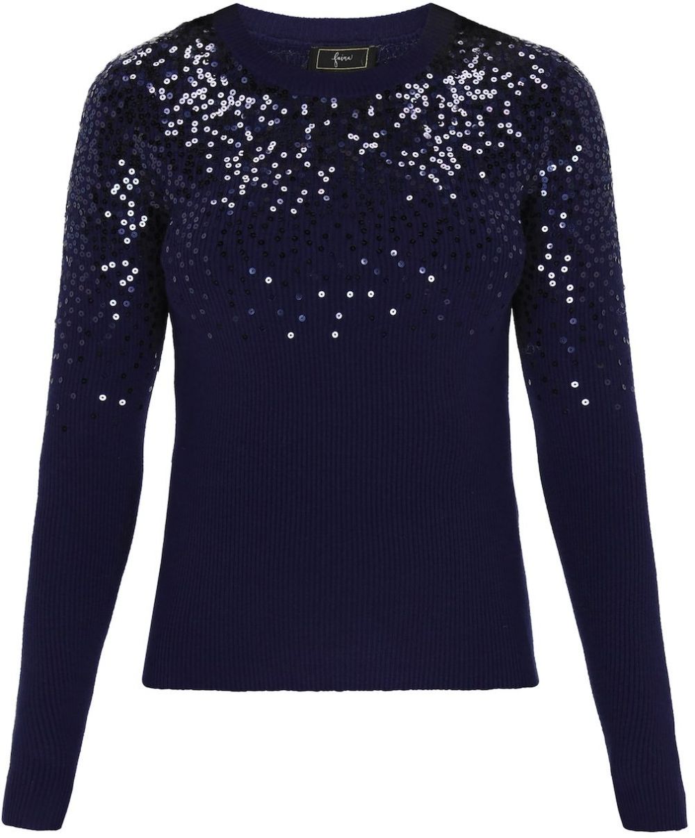 faina Sveter  námornícka modrá / biela