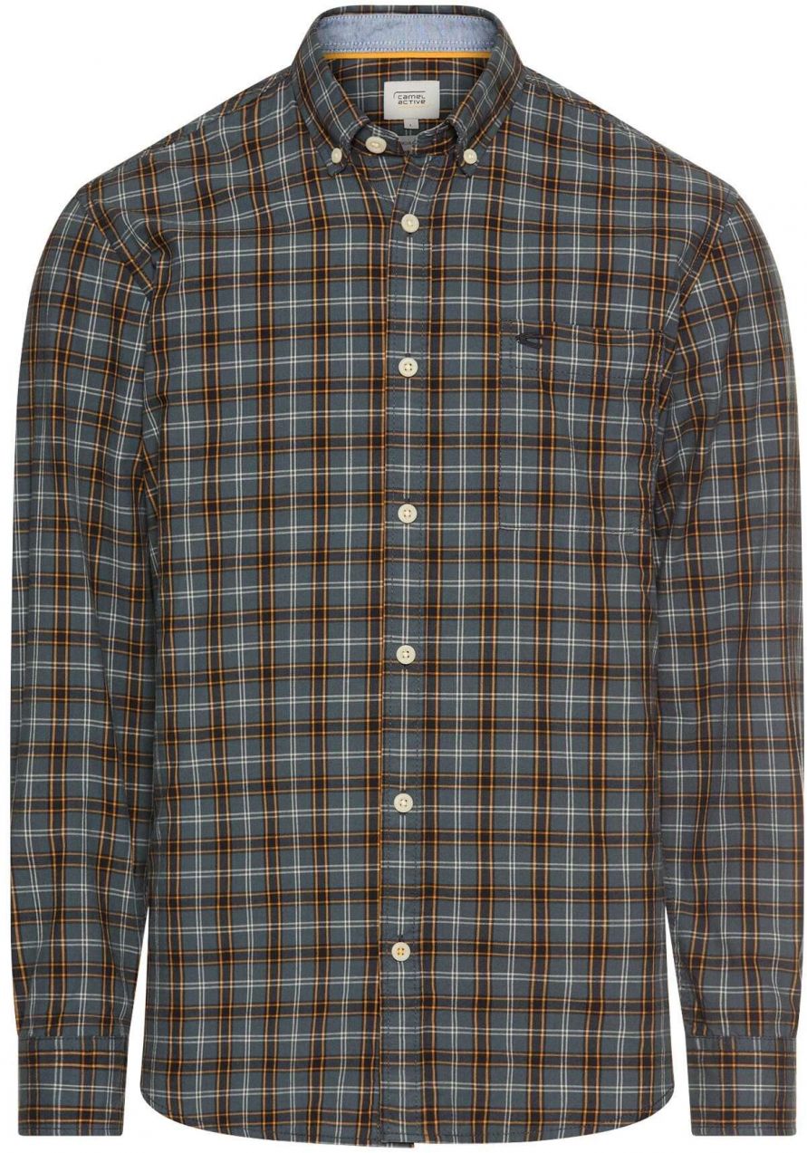 CAMEL ACTIVE Košeľa  horčicová / sivá / svetlosivá