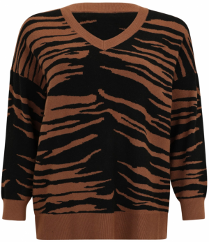 Vero Moda Curve Sveter 'VMCNANCY'  koňaková / čierna