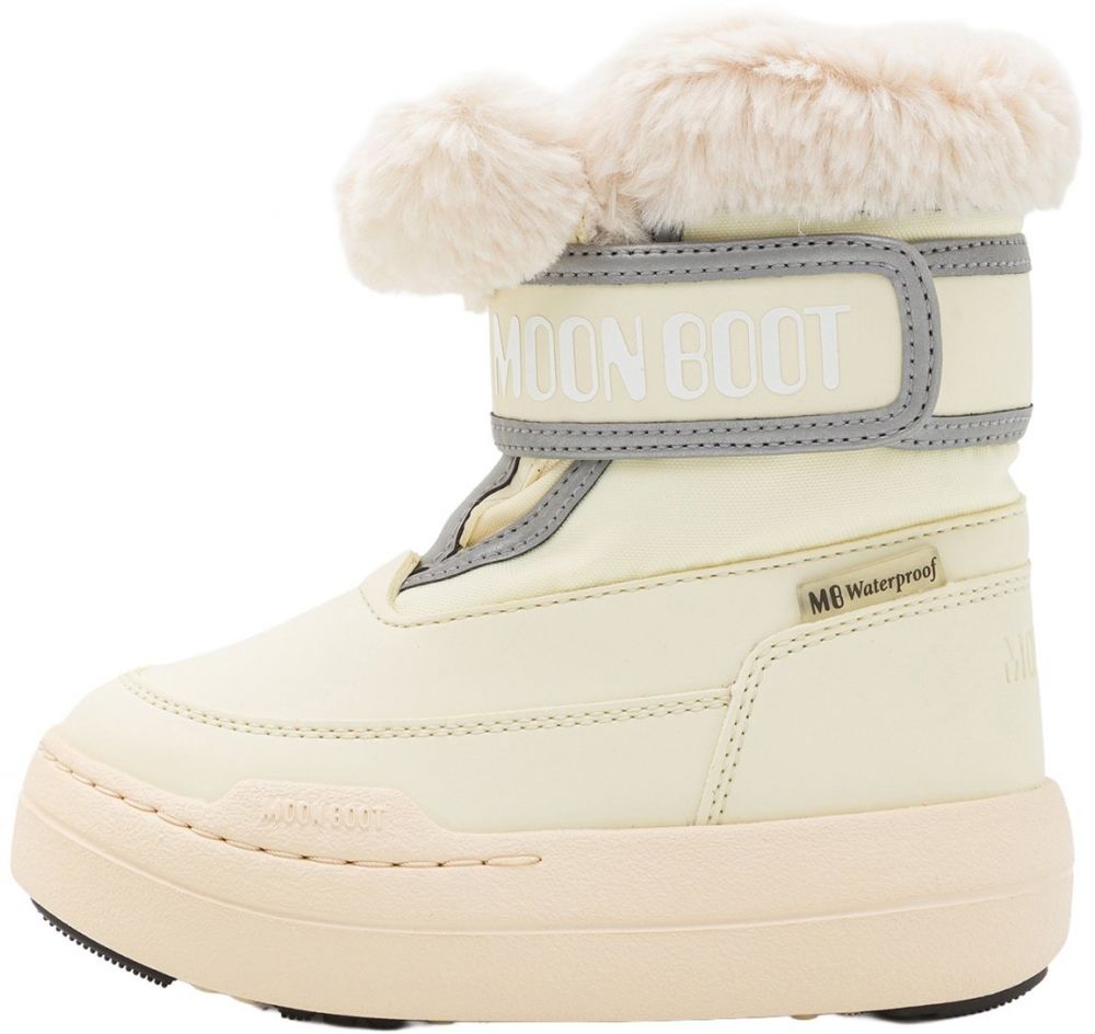 Detská obuv - Chlapčenská obuv - Biela - MOON BOOT Snehule 'PARK'  krémová / sivá MOON BOOT Snehule 'PARK'  krémová / sivá
