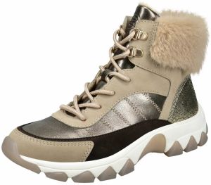 TT. BAGATT Šnurovacie členkové čižmy  béžová / čierna / strieborná