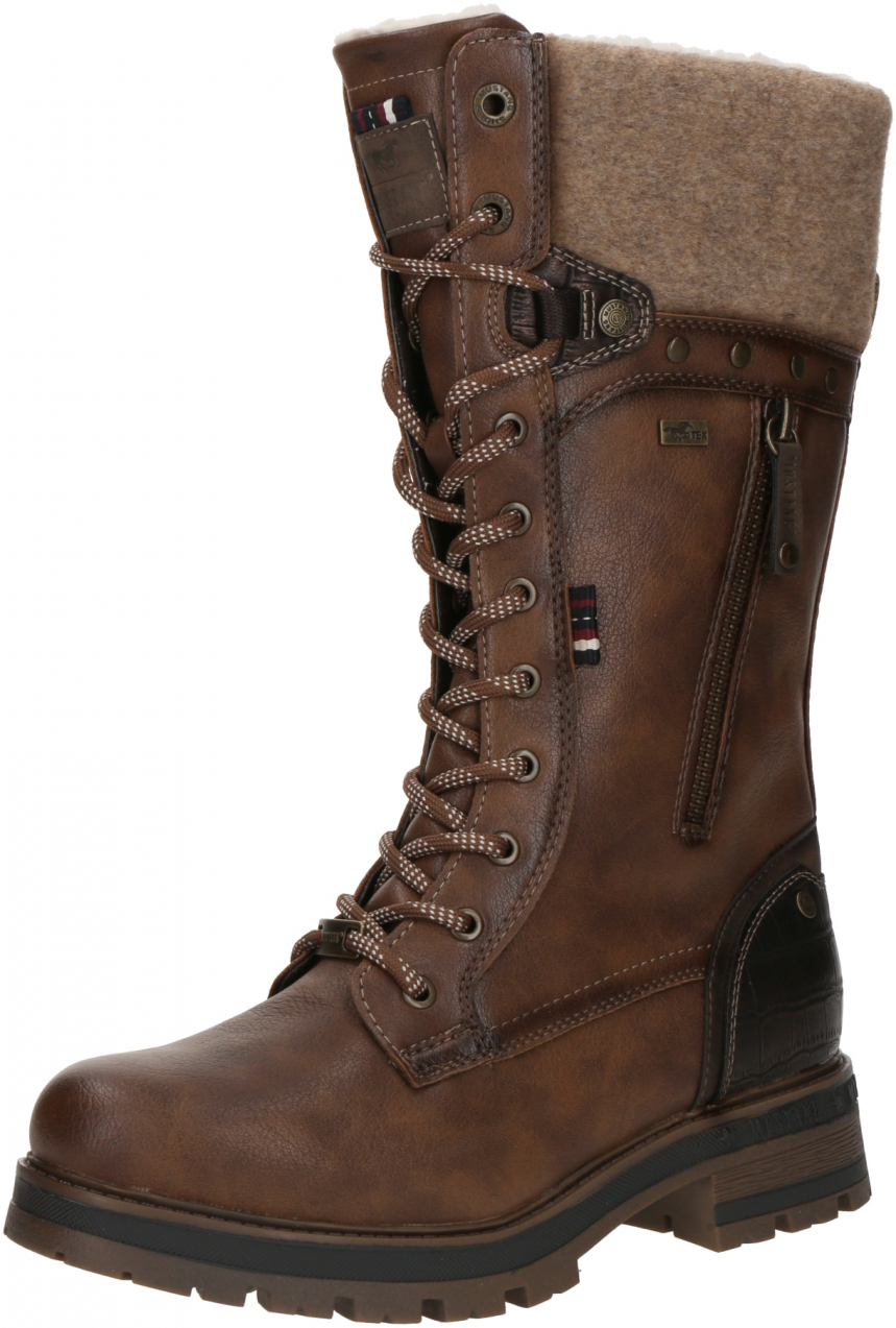 MUSTANG Šnurovacie čižmy  hnedá