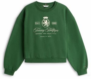 TOMMY HILFIGER Mikina  zelená / biela