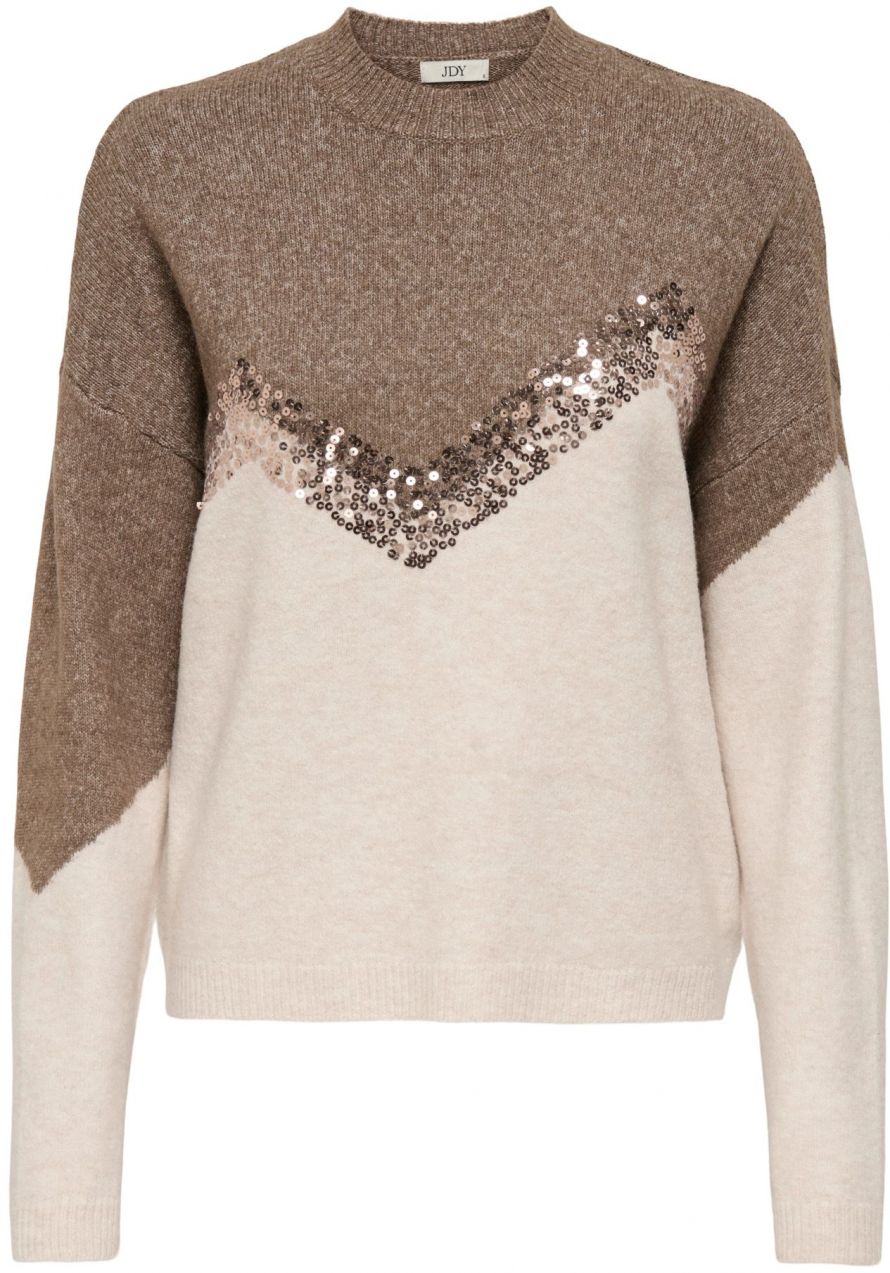 JDY Sveter 'JDYMATILDA'  čokoládová / kapučíno
