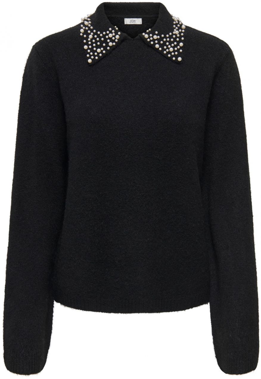 JDY Sveter 'JDYAUBRAY'  čierna / perlovo biela