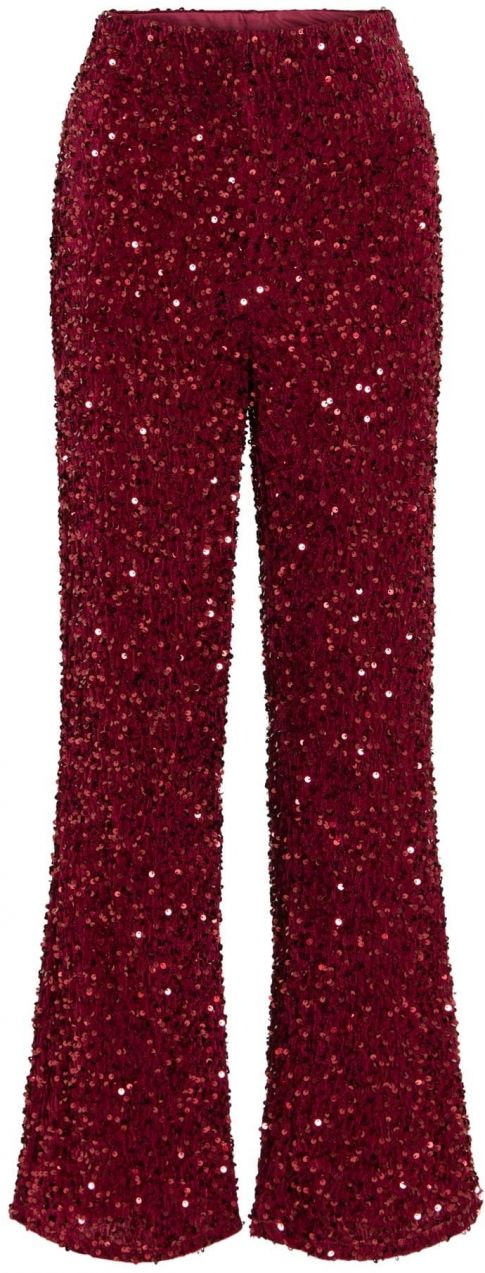 VILA Nohavice 'VIBelieve'  vínovo červená