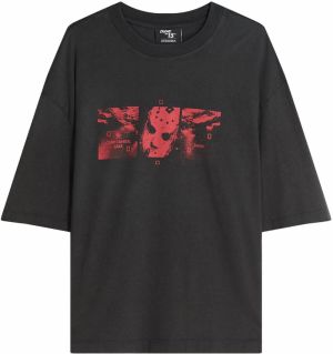 Bershka Tričko  červená / čierna