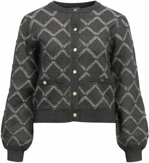 OBJECT Kardigán 'PILUNA'  tmavosivá / biela