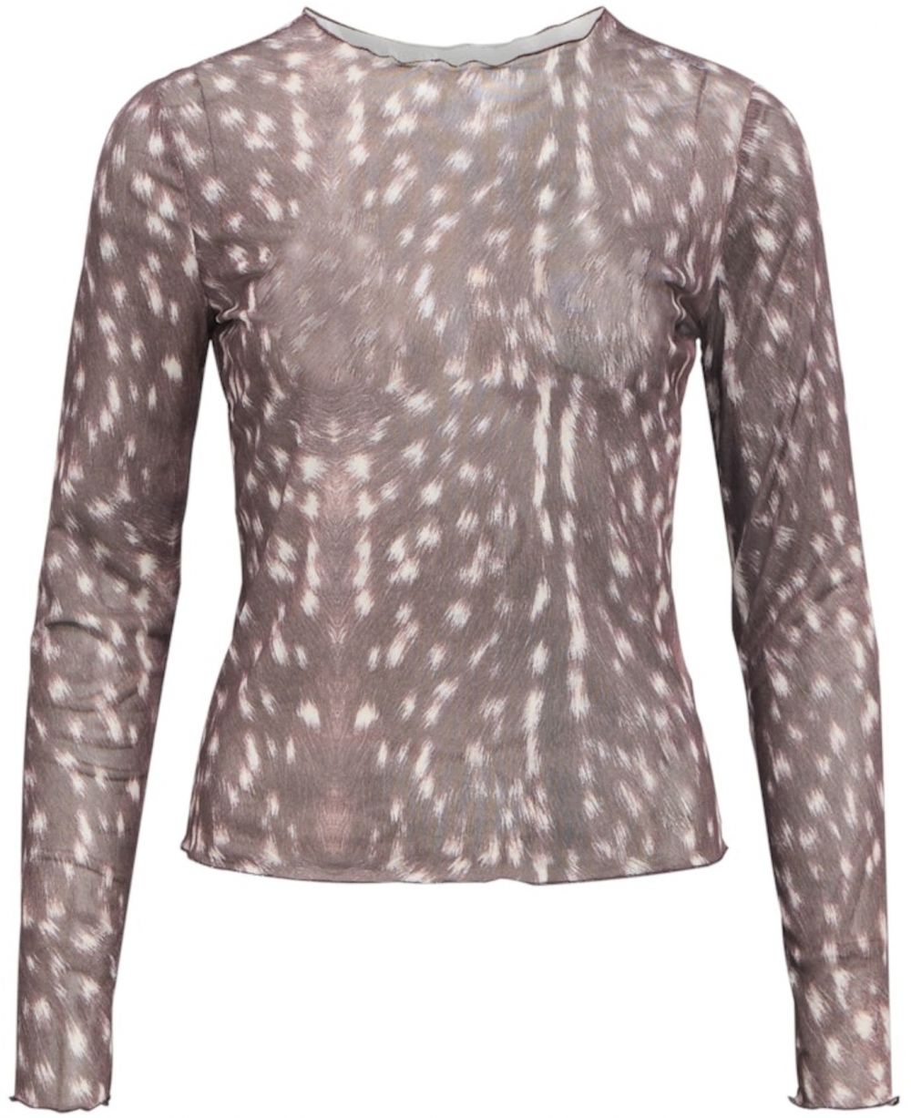 OBJECT Tričko 'OBJMONTANA'  krémová / tmavohnedá