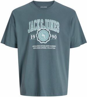 Jack & Jones Plus Tričko 'JJMako'  zafírová / opálová / biela