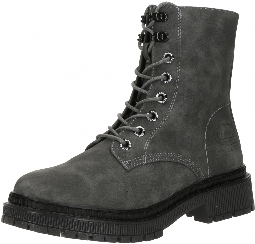 Dockers by Gerli Šnurovacie členkové čižmy  tmavosivá