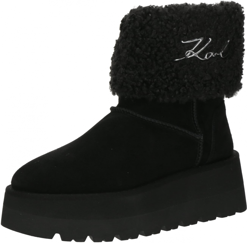 Karl Lagerfeld Nízke čižmy  čierna / strieborná