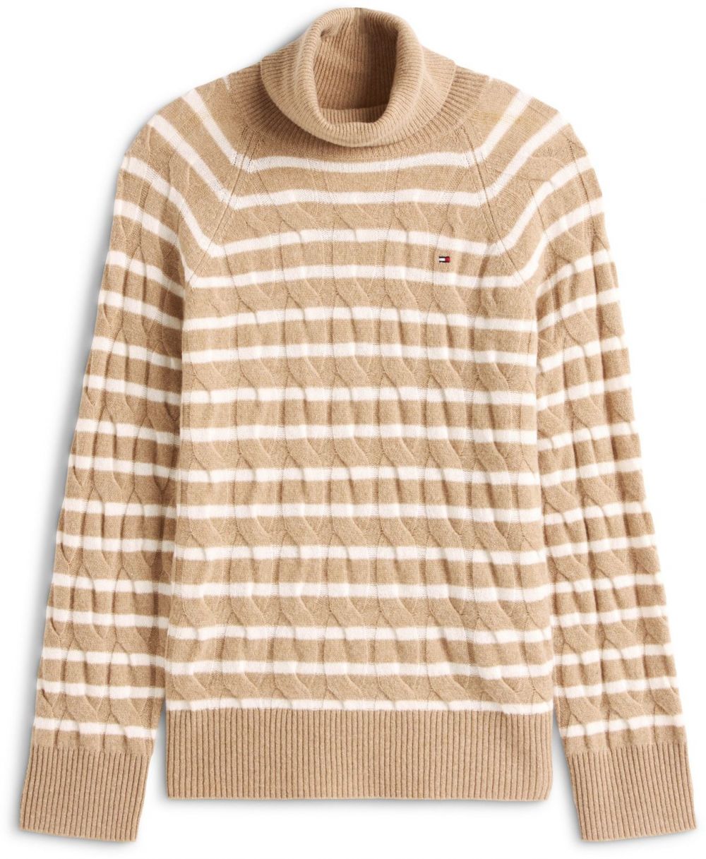 TOMMY HILFIGER Sveter  farba ťavej srsti / biela