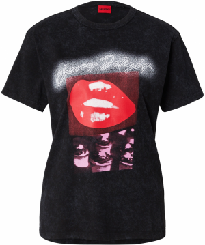 HUGO Tričko 'Damacia_2'  fialová / červená / čierna / biela