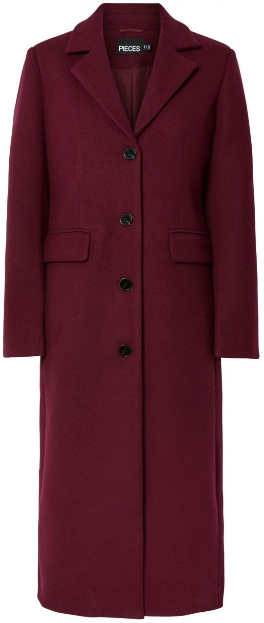 PIECES Prechodný kabát 'PCJadine'  vínovo červená