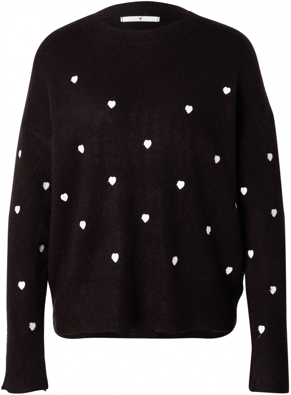 Hailys Sveter 'Ho44lly'  čierna / biela