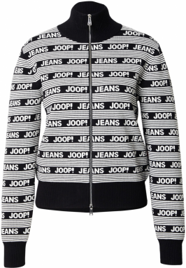 JOOP! Jeans Kardigán 'Kadri'  čierna / biela