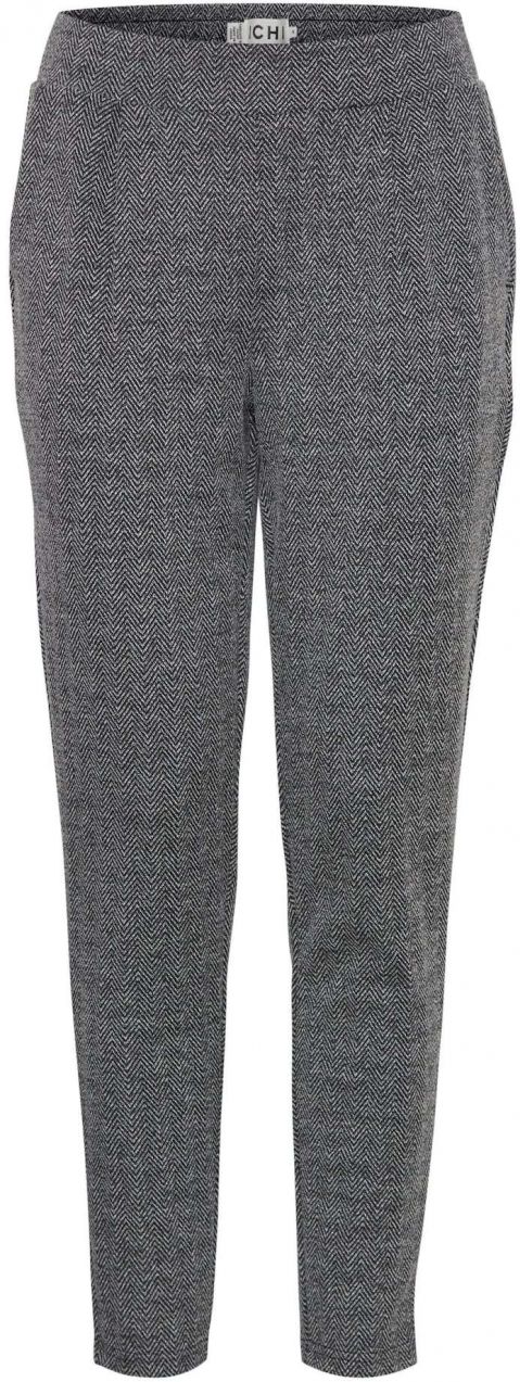 ICHI Plisované nohavice 'IHKate'  kamenná / čierna / biela