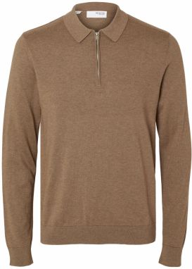 SELECTED Sveter 'SLHBerg'  hnedá melírovaná