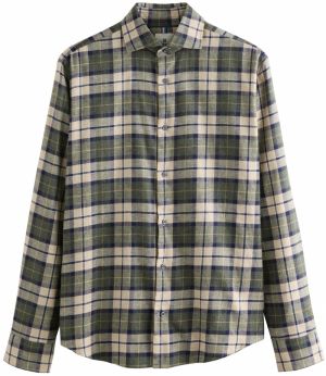 Next Košeľa  zelená / kaki / tmavozelená