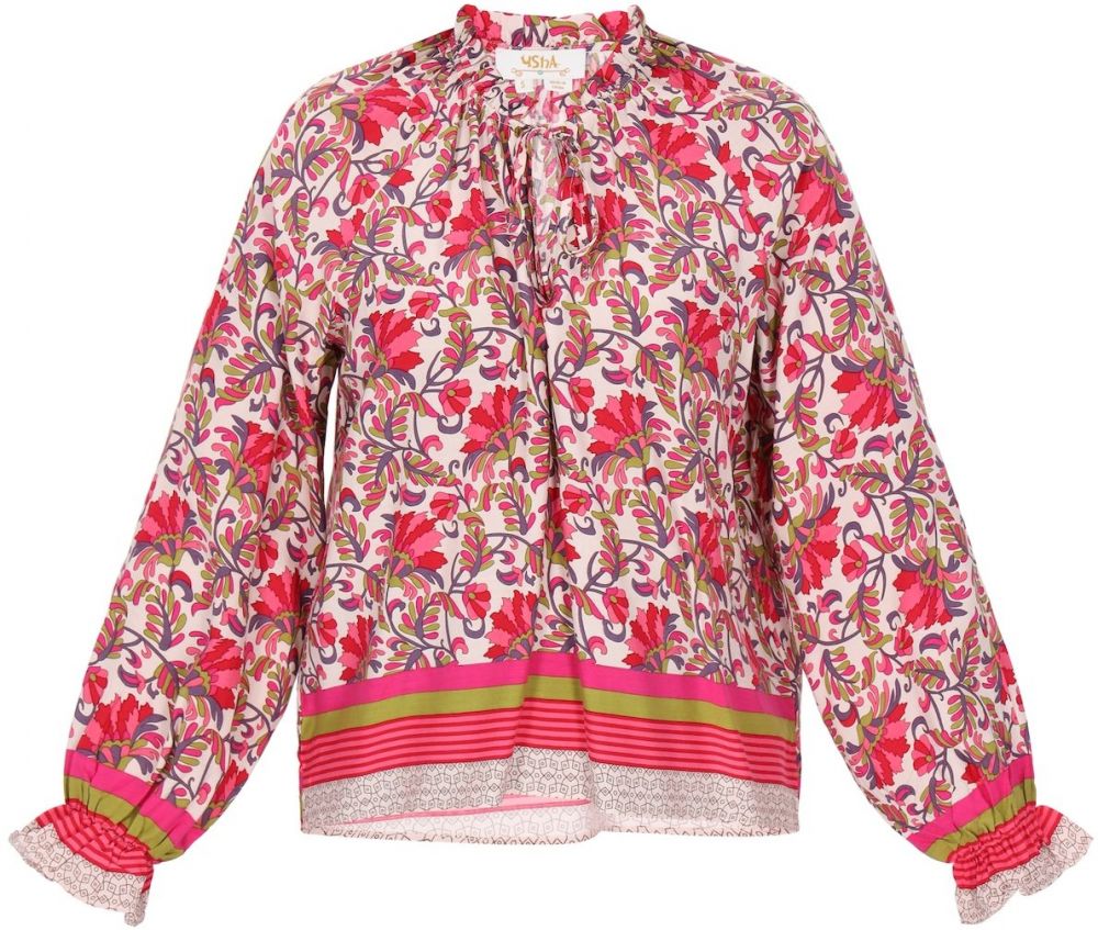 usha FESTIVAL Blúzka 'Festival'  zelená / fialová / ružová / červená / šedobiela