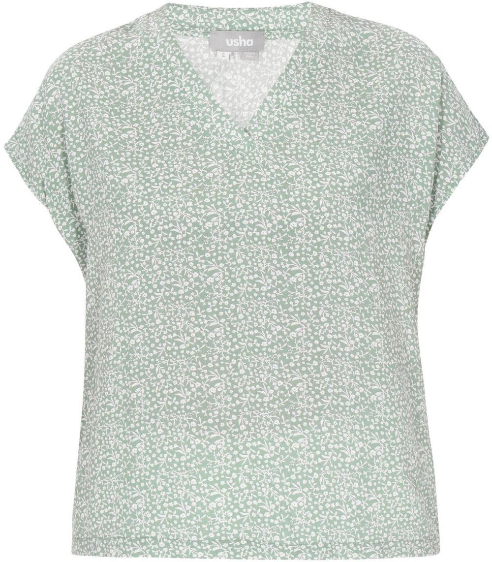 Usha Blúzka  pastelovo zelená / biela