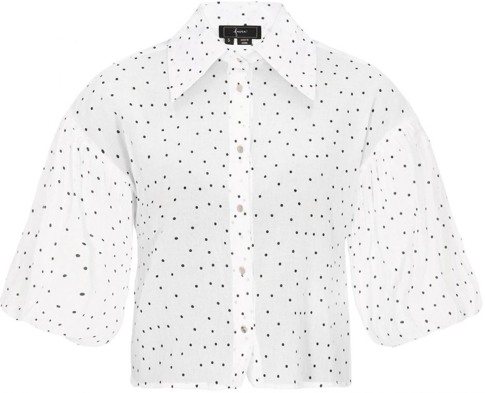 faina Blúzka  čierna / šedobiela