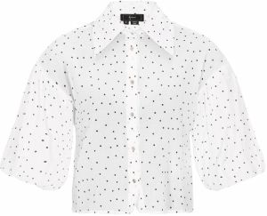 faina Blúzka  čierna / šedobiela