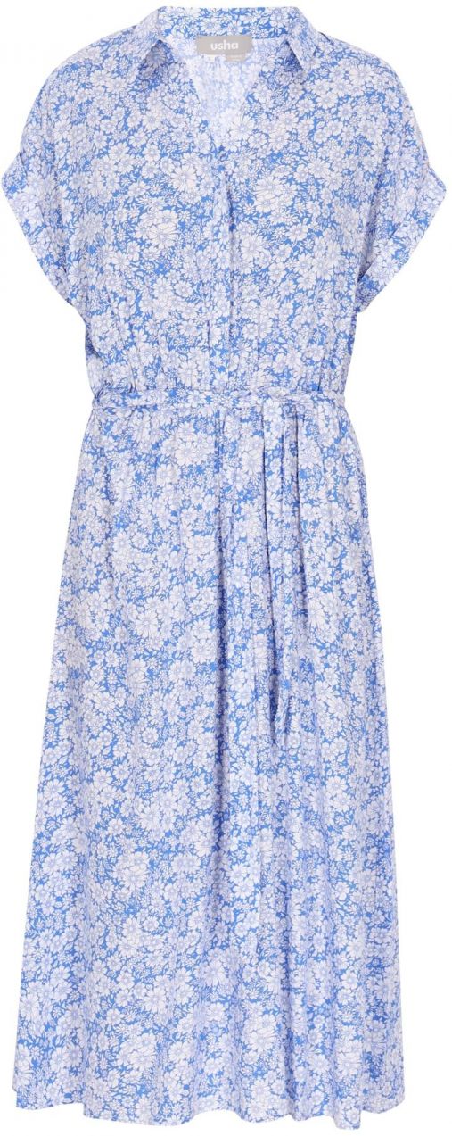 Usha Košeľové šaty  modrá / biela