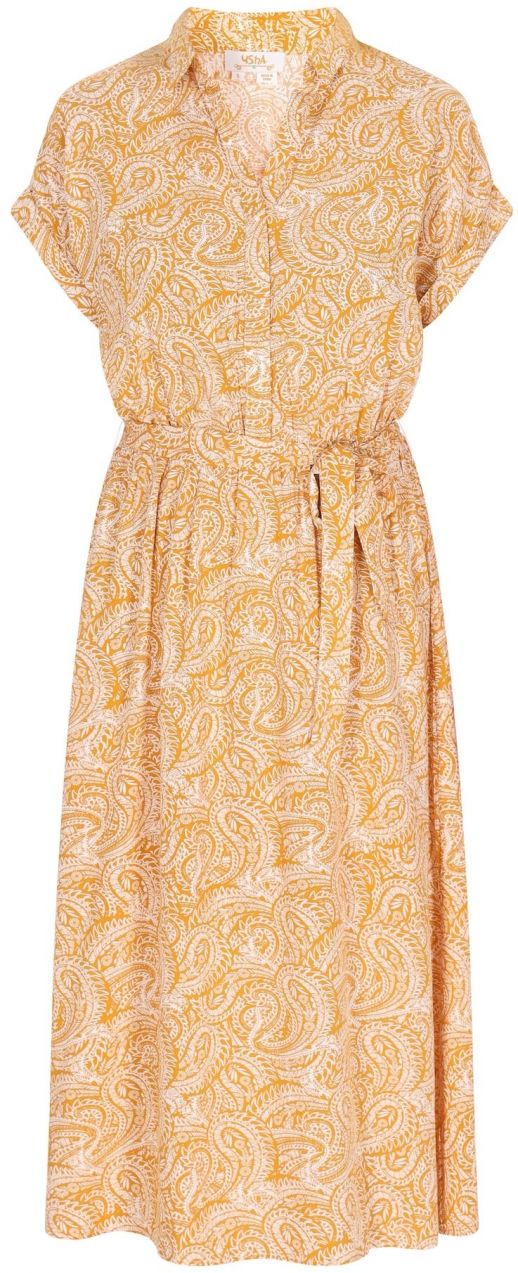 usha FESTIVAL Košeľové šaty  žltá / biela