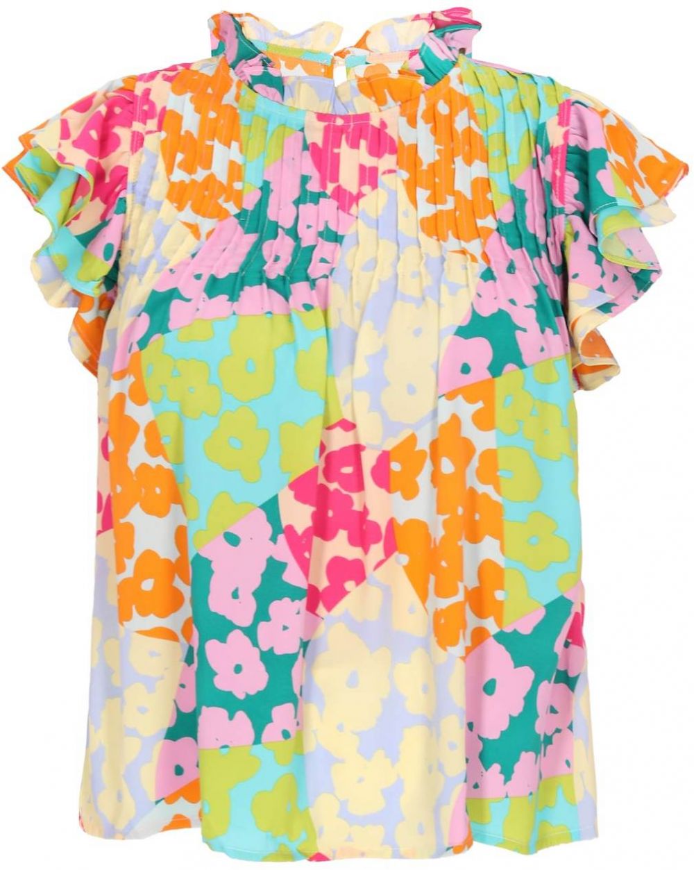 usha FESTIVAL Blúzka 'Fashion Look'  pastelovo žltá / petrolejová / oranžová / ružová