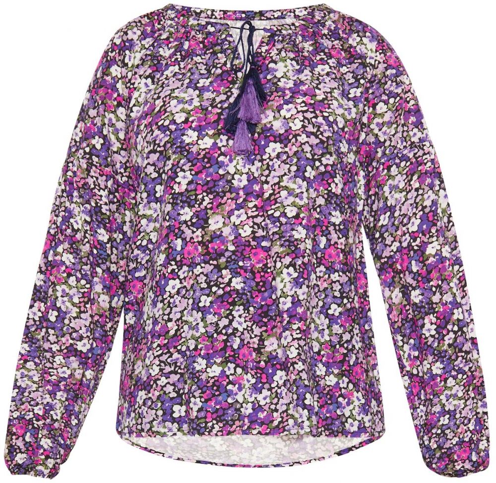 usha FESTIVAL Blúzka  tmavofialová / ružová / šedobiela