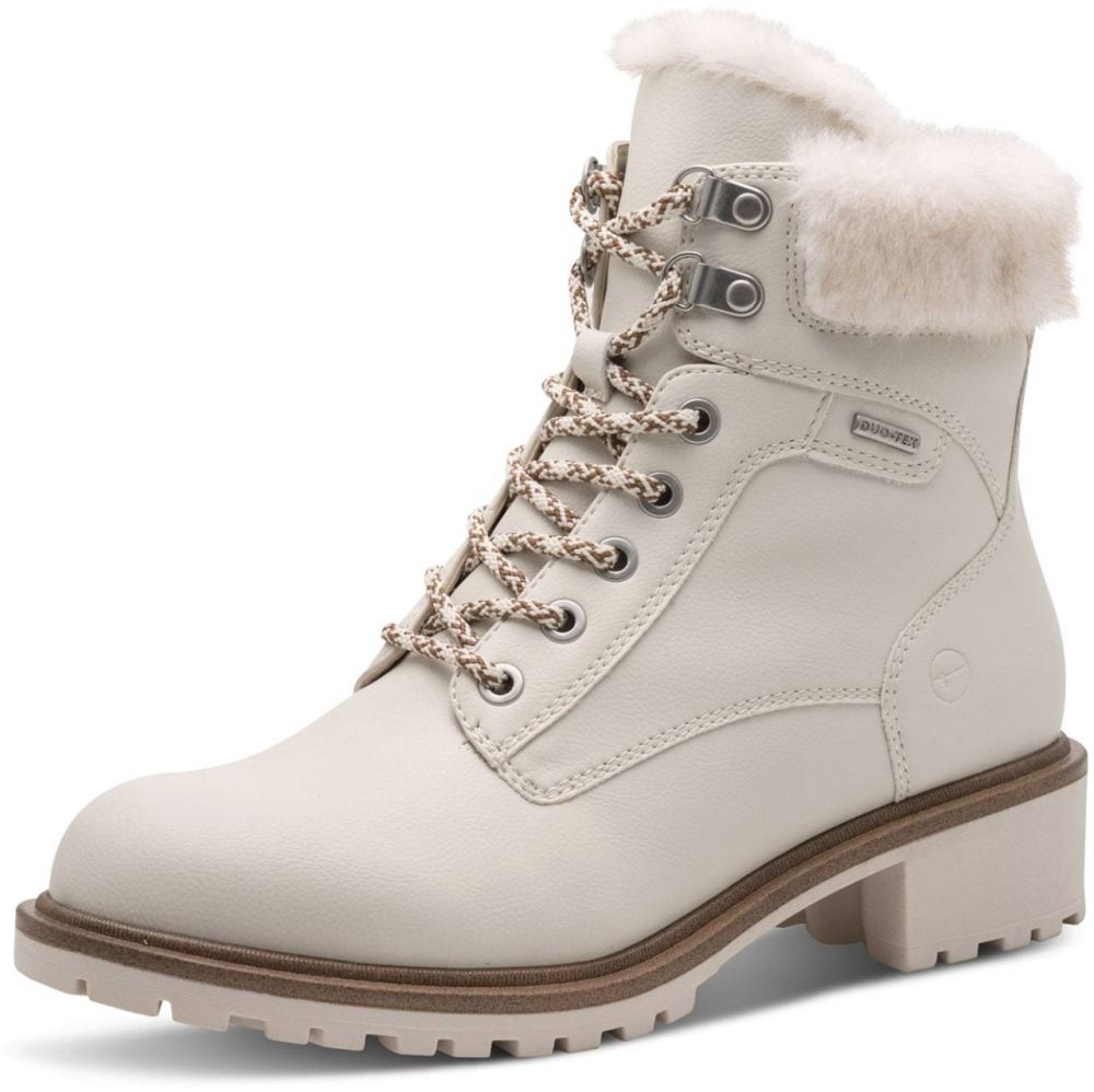 Tamaris Šnurovacie čižmy  krémová