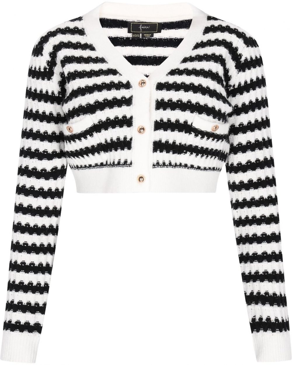 faina Kardigán  čierna / šedobiela